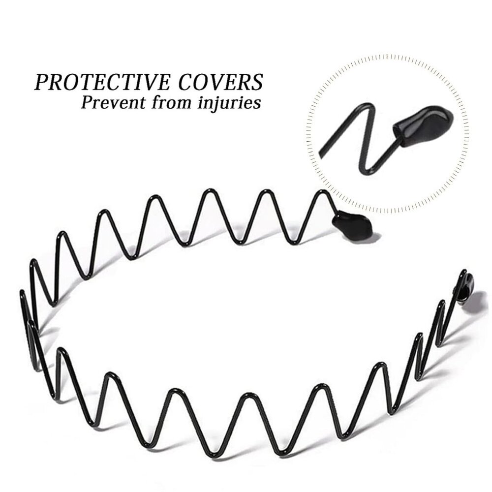 3pcs Hair Bands for Men Metal Fashion Headbands for Women Unisex Black Hair Band - Picture 3 of 6